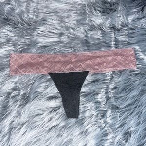 PINK Logo Low Rise Lace Thong Panties